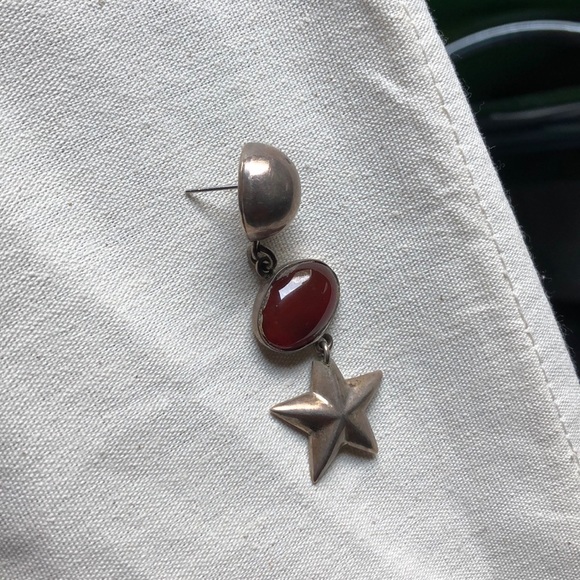 Sterling silver made in mexico star and cabochon - Picture 6 of 6